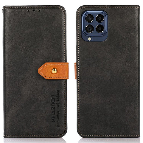 KHAZNEH for Samsung Galaxy M53 5G Dual Color Leather Flip Wallet Phone Case Secure Magnetic Closure Plus Stand Function Folio Cover