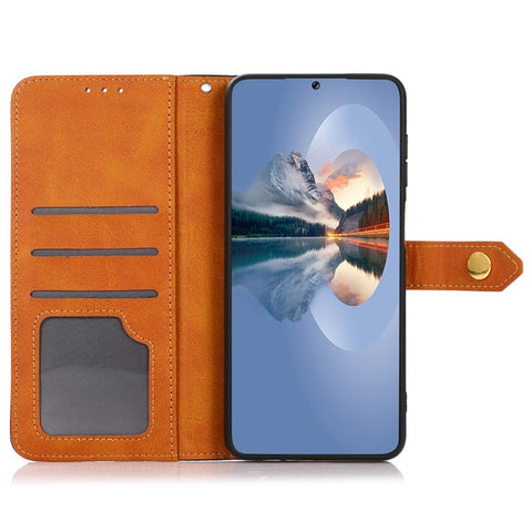 KHAZNEH for Samsung Galaxy M53 5G Dual Color Leather Flip Wallet Phone Case Secure Magnetic Closure Plus Stand Function Folio Cover