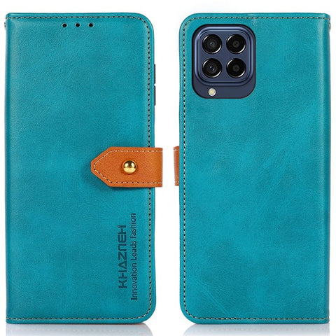 KHAZNEH for Samsung Galaxy M53 5G Dual Color Leather Flip Wallet Phone Case Secure Magnetic Closure Plus Stand Function Folio Cover