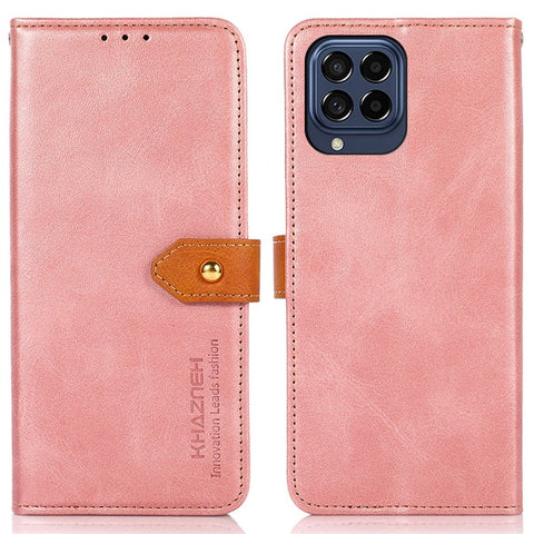 KHAZNEH for Samsung Galaxy M53 5G Dual Color Leather Flip Wallet Phone Case Secure Magnetic Closure Plus Stand Function Folio Cover