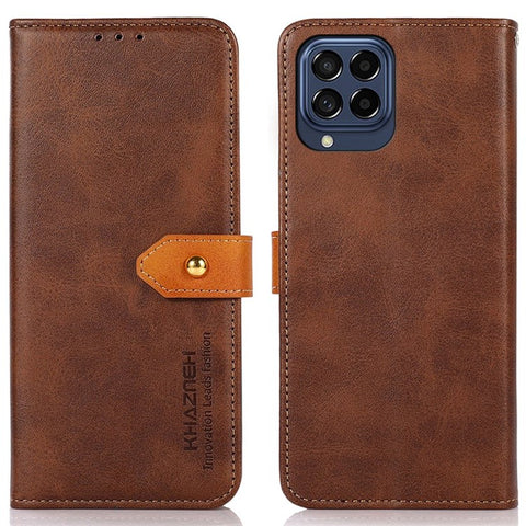 KHAZNEH for Samsung Galaxy M53 5G Dual Color Leather Flip Wallet Phone Case Secure Magnetic Closure Plus Stand Function Folio Cover