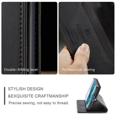 AUTSPACE A01 Series for Samsung Galaxy S20 Plus 4G/5G PU Leather Case RFID Blocking Wallet Flip Stand Cover