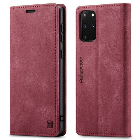 AUTSPACE A01 Series for Samsung Galaxy S20 Plus 4G/5G PU Leather Case RFID Blocking Wallet Flip Stand Cover