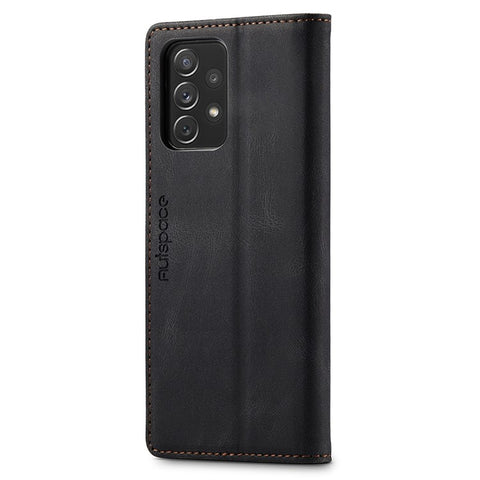 AUTSPACE A01 Series for Samsung Galaxy A33 5G PU Leather Case RFID Blocking Vintage Wallet Stand Flip Cover