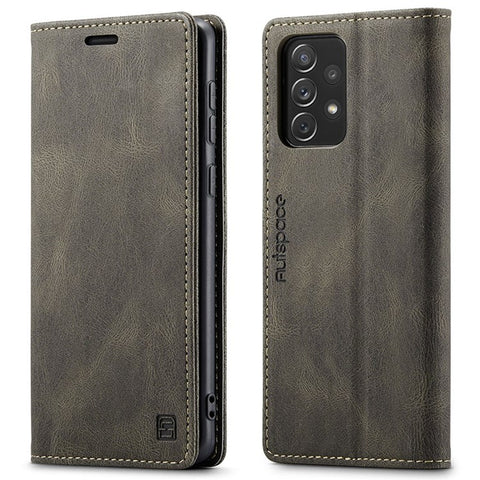 AUTSPACE A01 Series for Samsung Galaxy A33 5G PU Leather Case RFID Blocking Vintage Wallet Stand Flip Cover