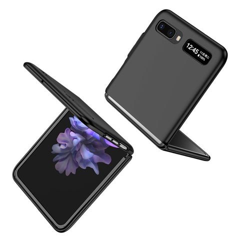 For Samsung Galaxy Z Flip 5G Hard PC Folding Mobile Phone Case Rotatable Metal Ring Kickstand Anti-fall Shell