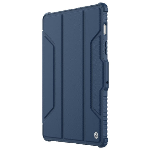 NILLKIN Bumper Leather Case Pro for Samsung Galaxy Tab S8 Wi-Fi SM-X700/5G SM-X706 Trifold Stand Textured PU Leather Tablet Cover Auto Wake/Sleep Protective Case with Camera Slider