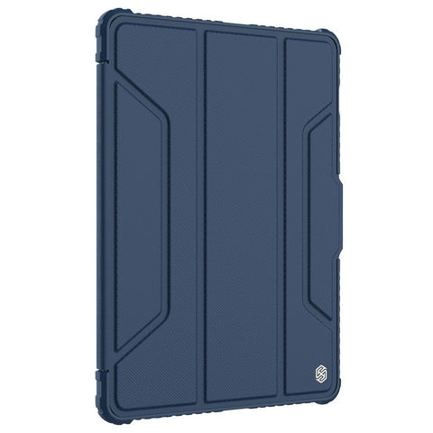 NILLKIN Bumper Leather Case Pro for Samsung Galaxy Tab S8 Wi-Fi SM-X700/5G SM-X706 Trifold Stand Textured PU Leather Tablet Cover Auto Wake/Sleep Protective Case with Camera Slider