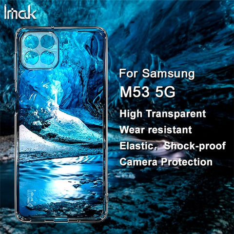 IMAK UX-5 Series Protective Soft Case for Samsung Galaxy M53 5G, Durable Anti-fall Transparent TPU Phone Shell Cover