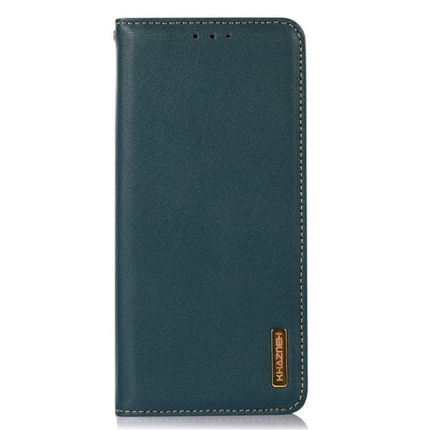 KHAZNEH for Samsung Galaxy M53 5G Genuine Cowhide Leather Case Nappa Texture Flip Stand Magnetic Absorption Wallet Cover