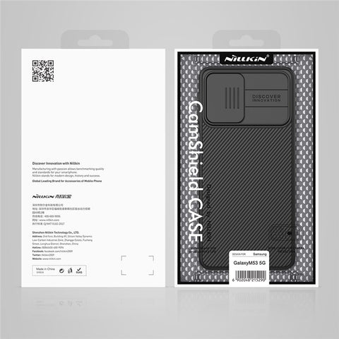NILLKIN CamShield Hard PC Phone Case for Samsung Galaxy M53 5G Twill Texture Anti-drop Protective Cover