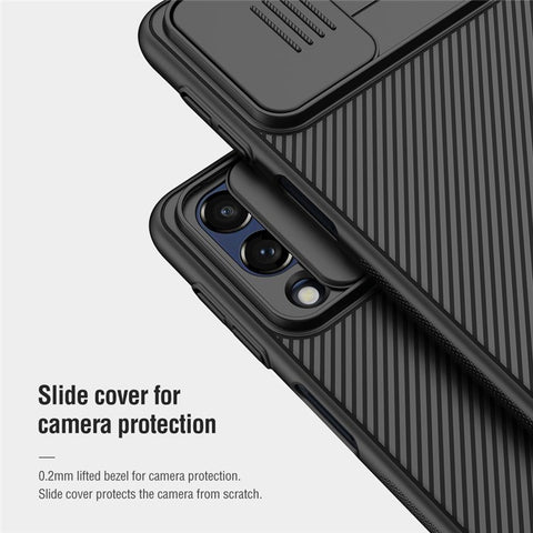 NILLKIN CamShield Hard PC Phone Case for Samsung Galaxy M53 5G Twill Texture Anti-drop Protective Cover