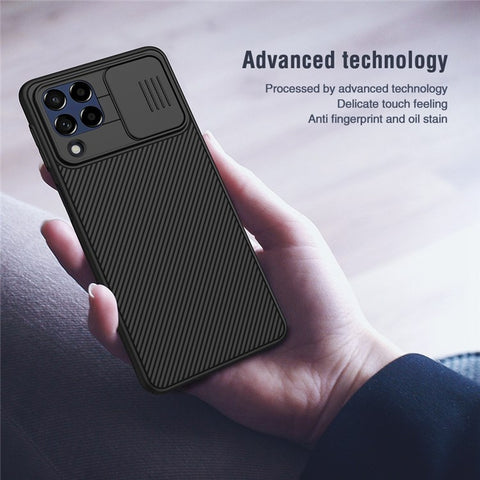 NILLKIN CamShield Hard PC Phone Case for Samsung Galaxy M53 5G Twill Texture Anti-drop Protective Cover