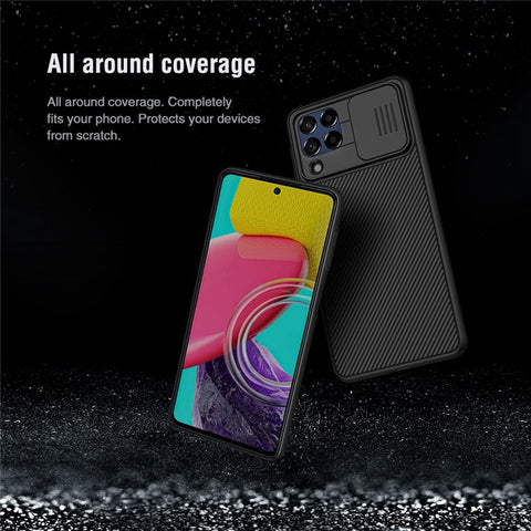NILLKIN CamShield Hard PC Phone Case for Samsung Galaxy M53 5G Twill Texture Anti-drop Protective Cover