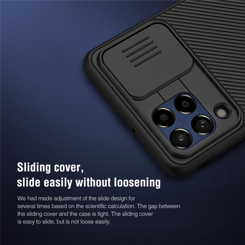 NILLKIN CamShield Hard PC Phone Case for Samsung Galaxy M53 5G Twill Texture Anti-drop Protective Cover