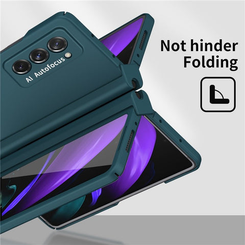 Hard PC Phone Flip Case for Samsung Galaxy Z Fold2 5G Shockproof Cover with Screen Protector