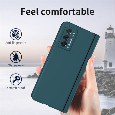 Hard PC Phone Flip Case for Samsung Galaxy Z Fold2 5G Shockproof Cover with Screen Protector
