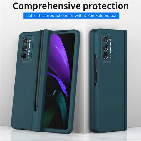 Hard PC Phone Flip Case for Samsung Galaxy Z Fold2 5G Shockproof Cover with Screen Protector