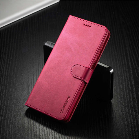 LC.IMEEKE Flip Phone Cover for Samsung Galaxy M53 5G, PU Leather TPU Shockproof Shell Folding Stand Folio Case