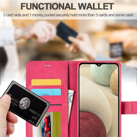 LC.IMEEKE Flip Phone Cover for Samsung Galaxy M53 5G, PU Leather TPU Shockproof Shell Folding Stand Folio Case