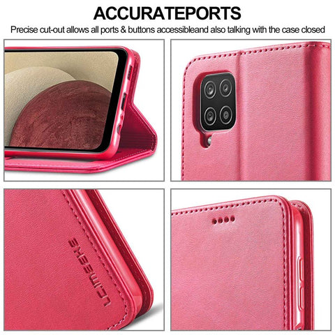 LC.IMEEKE Flip Phone Cover for Samsung Galaxy M53 5G, PU Leather TPU Shockproof Shell Folding Stand Folio Case
