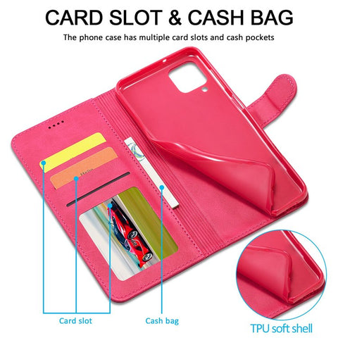 LC.IMEEKE Flip Phone Cover for Samsung Galaxy M53 5G, PU Leather TPU Shockproof Shell Folding Stand Folio Case