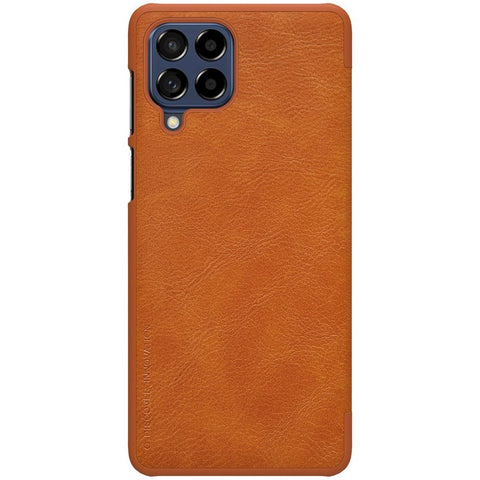 NILLKIN Qin Series for Samsung Galaxy M53 5G Scratch-resistant Anti-fall Card Holder PU Leather Shell Phone Case