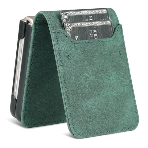 AZNS For Samsung Galaxy Z Flip4 5G PU Leather Flipping Case Card Slots Magnetic Closure Cover
