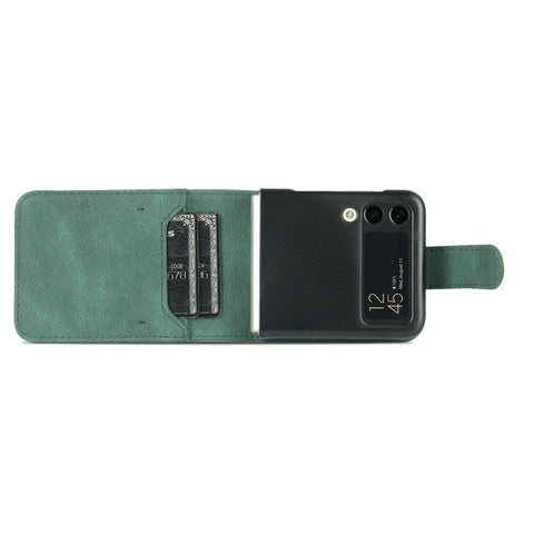 AZNS For Samsung Galaxy Z Flip4 5G PU Leather Flipping Case Card Slots Magnetic Closure Cover