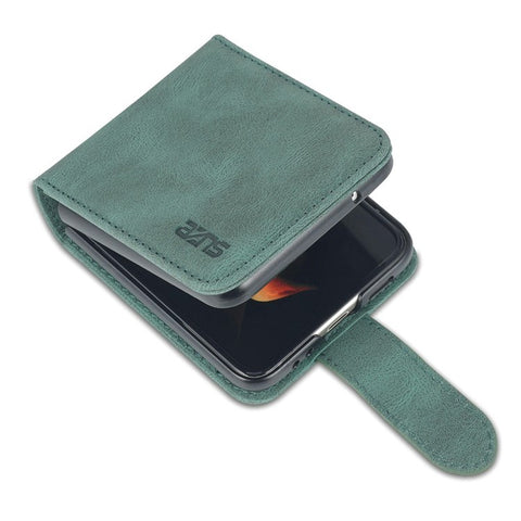 AZNS For Samsung Galaxy Z Flip4 5G PU Leather Flipping Case Card Slots Magnetic Closure Cover