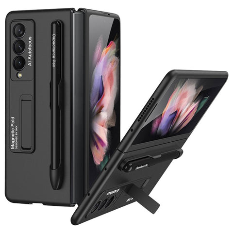 GKK Hard PC Folding Phone Case for Samsung Galaxy Z Fold3 5G, Drop-proof Protective Cover with Ultra-slim Kickstand and Pen Slot