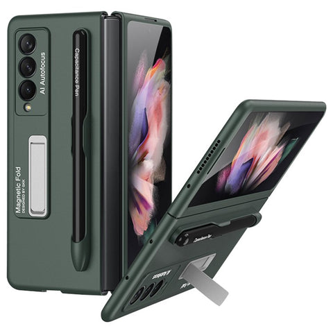 GKK Hard PC Folding Phone Case for Samsung Galaxy Z Fold3 5G, Drop-proof Protective Cover with Ultra-slim Kickstand and Pen Slot