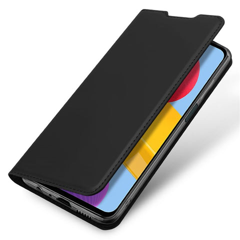 DUX DUCIS Skin Pro Series for Samsung Galaxy M13 4G Fully Wrapped Leather Case, Card Holder Stand Flip Phone Shell