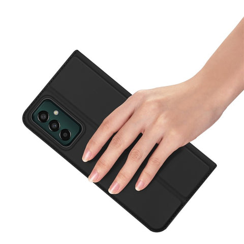 DUX DUCIS Skin Pro Series for Samsung Galaxy M13 4G Fully Wrapped Leather Case, Card Holder Stand Flip Phone Shell