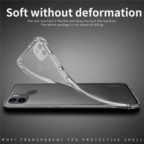 MOFI Back Shell for Xiaomi Redmi A1+ 4G / A2+ 4G / Poco C50 4G , Transparent Phone Case Anti-collision TPU Protective Cover