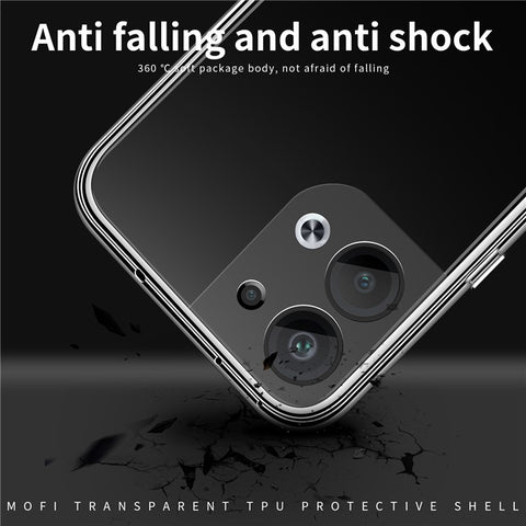 MOFI Back Shell for Oppo Reno9 Pro+ 5G, Shock-absorbing TPU Phone Case High Transparency Protective Cover