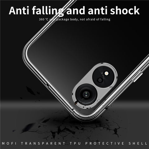 MOFI Anti-yellowing Phone Case for Oppo A1 Pro 5G / Reno8 T 5G, Drop-proof Transparent Anti-shock Soft TPU Mobile Phone Cover