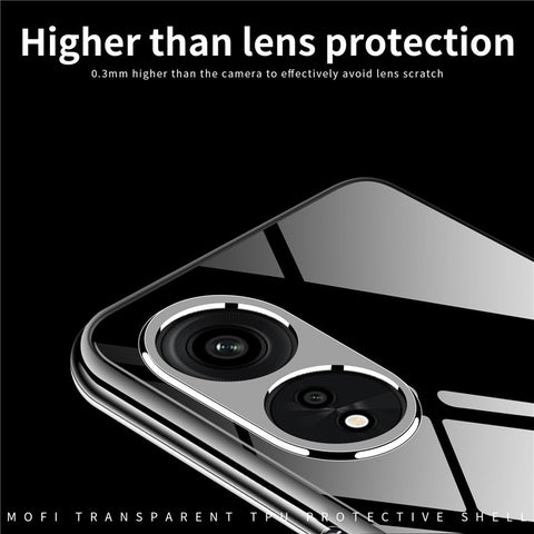 MOFI Anti-yellowing Phone Case for Oppo A1 Pro 5G / Reno8 T 5G, Drop-proof Transparent Anti-shock Soft TPU Mobile Phone Cover