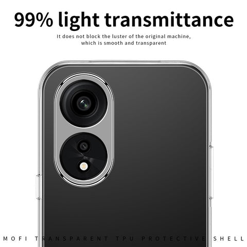 MOFI Anti-yellowing Phone Case for Oppo A1 Pro 5G / Reno8 T 5G, Drop-proof Transparent Anti-shock Soft TPU Mobile Phone Cover