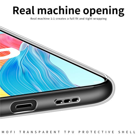 MOFI Anti-yellowing Phone Case for Oppo A1 Pro 5G / Reno8 T 5G, Drop-proof Transparent Anti-shock Soft TPU Mobile Phone Cover