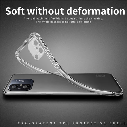MOFI TPU Transparent Phone Case for Xiaomi Redmi 12C 4G, Cellphone Back Protector Cover