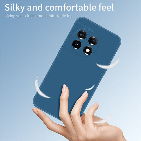 PINWUYO For OnePlus 11 5G Phone Case Fiber Flocking Lining Camera Lens Protection TPU Cover
