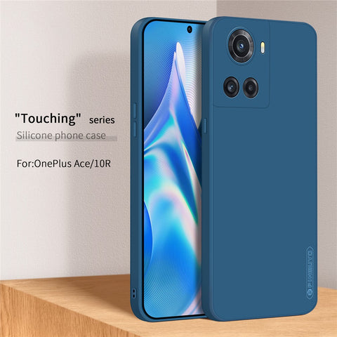 PINWUYO JK TPU-2 Series Back Case for OnePlus Ace 5G / 10R 5G Fiber Flocking Lining Precise Cutouts TPU Phone Cover