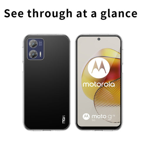 MOFI For Motorola Moto G73 5G Shockproof Case Transparent Soft TPU Phone Cover