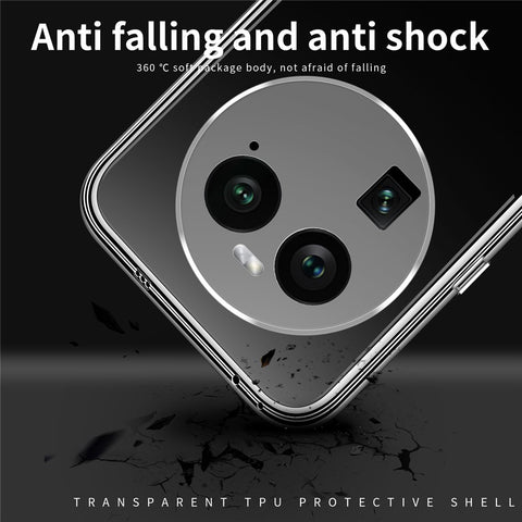 MOFI For Oppo Find X6 Transparent Soft TPU Protective Case Shockproof Phone Cover