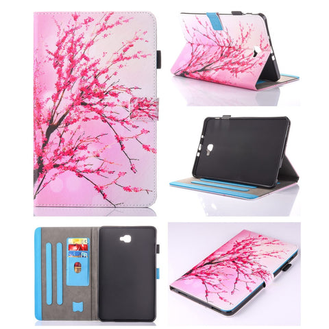 For Samsung Galaxy Tab A 10.1 (2016) T580 T585 Patterned Leather Card Slot Shell