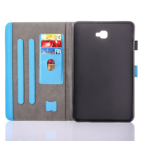 For Samsung Galaxy Tab A 10.1 (2016) T580 T585 Patterned Leather Card Slot Shell