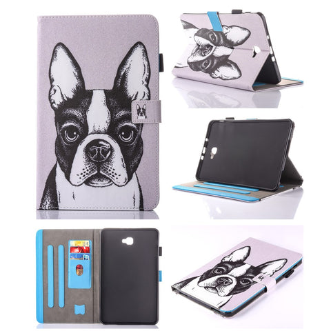 For Samsung Galaxy Tab A 10.1 (2016) T580 T585 Patterned Leather Card Slot Shell