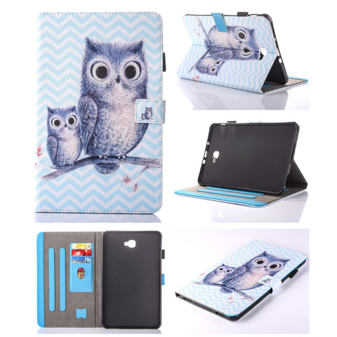 For Samsung Galaxy Tab A 10.1 (2016) T580 T585 Patterned Leather Card Slot Shell