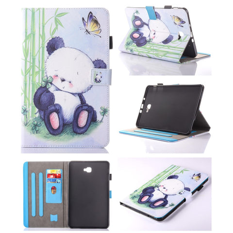 For Samsung Galaxy Tab A 10.1 (2016) T580 T585 Patterned Leather Card Slot Shell